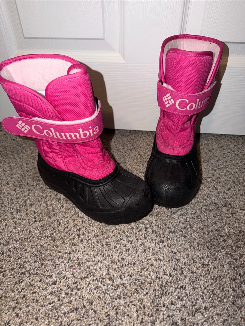 Columbia Kids Bright Pink and Black Snow Boots